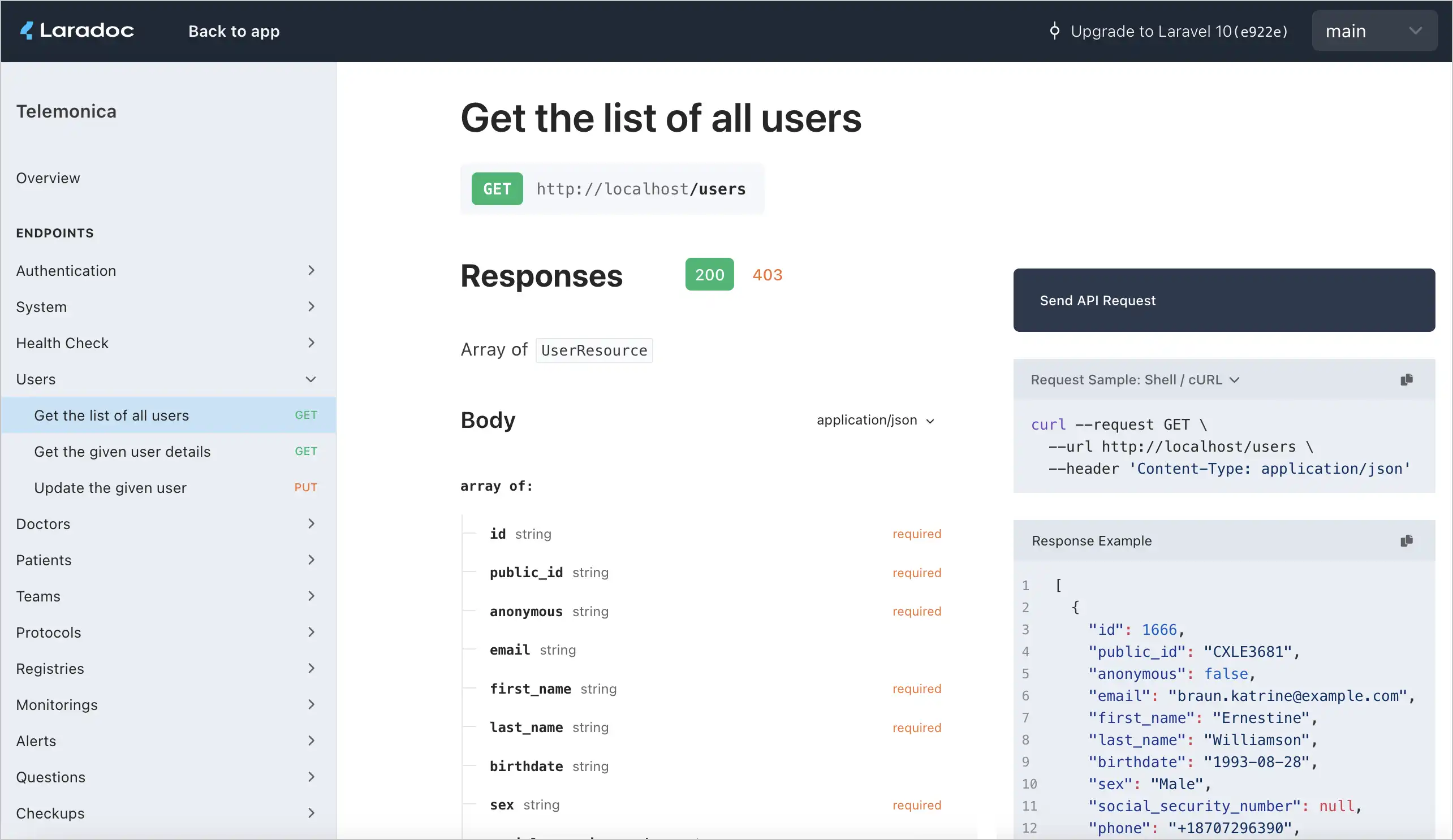 Laravel API Documenation